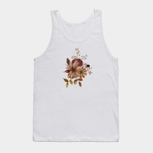 Autumn Watercolor Flowers with glitter - pale rose background Tank Top